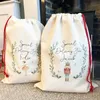 Sublimation Blank Santa Sacks DIY Sac à cordon personnalisé Sacs cadeaux de Noël Poche Transfert de chaleur Hot FY4931 FY4935