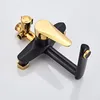 Black Gold Bathroom Shower Faucet Set Wall Mount Rainfall Mixer Tap Bathtub 3-way Sets