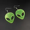 Charm örhängen transparent fluorescerande grön alien örhängen personlighet nattklubb akryl örhängen kvinnliga mode smycken