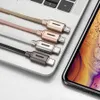 Нейлон плетеные кабели Smart Power OFF LED Micro USB быстрая зарядка данных синхронизация металлическое зарядное устройство для телефонов Android Samsung высокое качество