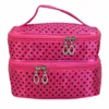 النساء السفر مستحضرات التجميل البولكا النقاط ماكياج طبقة مزدوجة حالة الحقيبة حقيبة المنظم