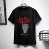 緩い綿の掘削黒のTシャツの女性半袖夏の通気性韓国語版ティーダイヤモンドトレンドトップ210720