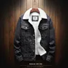 Men Jacket and Coat Trendy Warm Fleece Denim Jacket Winter Fashion Mens Jean Jacket Outwear Male Cowboy Plus Size 6XL X0621