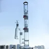 Cúpula chuveiro reto perc narguillahs 3 câmaras com colcher de cinzas plásticos clipe de vidro Bongs 18mm fêmea articulação de Óleo de Óleo Dab plataforma de água Pinço de água