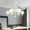 Ventilateurs de plafond lampe à LED lumineuse avec ventilateur blanc Invisible lame télécommande luminaires pour salon chambre Restaurant