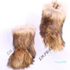 Dames hiver couleur mélangée haute neige bottes femmes pluie coton chaussures filles moelleux Botas Mujer intérieur chaud en peluche plate-forme bottes 210326