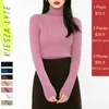 Kobiety Turtleneck Slim Jumper Koszula Miękkie Ciepłe Z Długim Rękawem Tight Sweter Eleganckie Damskie Pullowce Topy Casual Swetry FEMME 210608