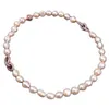 Guaiguai Biżuteria Pink Baroque Pearl Naszyjnik CZ Złącze dla kobiet Real Gems Stone Lady Fashion Jewellery7117595