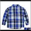 Babykläder Baby Maternity Drop Leverans 2021 Plaid Casual 13 Färger Långärmad Singel Breasted Shirts England Style Spring Autumn Kids Cl