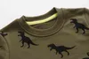 SAILEROAD Dinozor Baskı Çocuk T Shirt 7 Yıl Çocuklar Tişörtü Bebek Erkek Giysileri Okul Konfeksiyon Moda 211111