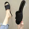 Slippers Knit Mesh Breathable High Heels Women 2021 Summer Heteromorphic Heel Knitting Fashion Ladies Shoes