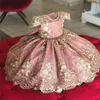 Lace Flower Girls Dress Formal Party Princess Costume Bow-Knot Kids Dresses for Girls Wedding Evening Children Clothing Vestidos G1129