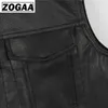Мужские жилеты Zogaa мужская жилет Biker мотоцикл хип-хоп жилет мужской искусственный кожаный панк куртки сплошные черные весенние мужчины без рукавов PU