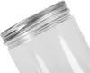 Tebery 16 Pack Clear Plastic Jars Bottles Containers med silver ribbade lock 20oz raka cylindrar kapsel för mathem Sto9805791