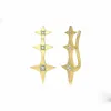 Boucles d'oreilles étoile à quatre branches pour femmes véritable 925 en argent Sterling Piercing boucles d'oreille boucles d'oreilles créatives personnelles femmes Pendientes