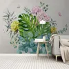 Wallpapers Custom Size Maat Nordic Bloem Plant 3D Wall Papier Woonkamer Woondecoratie Muurschildering Slaapkamer TV achtergrond Bloemen Zelfklevend behang