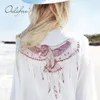 Summer Women Beach Cardigan Sexy Tops Long Sleeve White Lace Blouse Shirt 210415