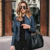 Allukasa Fashion Women Pu Leathers Long Sleeves Coats Lady Casual Fall Winter Zipper Cardigan Streetwear Elegant Jacket 211029