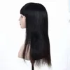 Perucas brasileiras de cabelo humano liso com franja sem renda feita à máquina para mulheres 824 tamanhos naturais color8561827