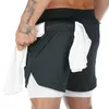 NIEUWE 2 in 1 Fitness Heren Casual Shorts Zomer Gask Mesh Camouflage Shorts Man Sportwear Korte Broek Compressie Shorts voor Mannen P0806