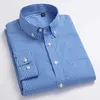 Arrival Men's Oxford Wash and Wear Plaid Shirts 100% Cotton Casual High Quality Fashion Design Dress 210809