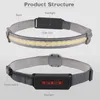 Rechargeable Mini 10*COB Warm White Head Lamp LED Headlamp Strip Camping Headlight Red Rear Tail Light for Fishing