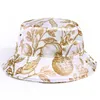 Chapeau de seau imprimé de fleurs pour femmes Chapeau de soleil en coton mercerisé Fedoras Chapeau d'extérieur Chapeau de pêcheur Caps De Pescador Gorros Chapeaux à large bord