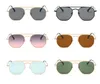 Мужские солнцезащитные очки, дизайнерские шестиугольные модные линзы с двойным мостом, УФ-стекло, кожаный футляр и все розничные упаковки с коробкой 36094992734