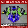 Karosserie-Kit für Yamaha YZF-R1 YZF R1 1000 CC YZF-1000 09–12 Blue Shark Body 92No.129 YZF1000 YZF R 1 2009 2010 2011 2012 1000CC YZFR1 09 10 11 12 Motorradverkleidung