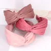 Moda Szerokie Panie Kobiece Kępki Opaski Na Girls Proste Solid Color Cloth Hairbands Hair Hoop Kobiety Dorosłych Włosów Akcesoria