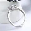 Królowa Otwarcie 2 Karat Ustawienie Imitacja Moissanite Obrączka Ślubna Moda Lady Eardrop Ramy Para Obrączki Pierścieni Kobiety