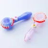 Y225 Luminous Smoking Pipe About 4.52 Inches Evil Eye Style Glowing Tobacco Spoon Bowl Colorful Dab Rig Glass Pipes