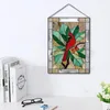 Decorative Objects & Figurines Stained Glass Window Panel Hangings Bird Pattern Acrylic Pendant With Chain Handcrafted Wall Home D236N