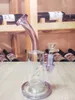 7.1 tum lila hookah vattenrör mini glas tobak bong bägare bas bubbler 14mm skål