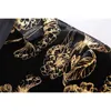 Herren Fancy Floral Gold Print Luxus Kleid Blazer Kerb Revers Slim Fit Männer Casual Kleid Anzüge für Party Hochzeit Kostüm homme 210522