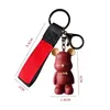 Key Rings Resin Bear Chains Lover Gifts Fashion Pu Leather Car Keychains Holder Trinkets Women Bag Jewelry Charms Mens Animal Pendant Keyring Accessories Z74B