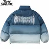 Hip Hop Übergroße Jacke Parka Gradient Streetwear Herrenjacke Harajuku Baumwolle Wintergepolsterte Jacke Mantel Warme Outwear Blue 210916