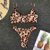 Mulheres biquíni conjunto de leopardo thong biquinis dois pedaços de cintura alta colheita top swimsuits brasileiro swimwear banhos mulheres mulheres