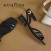 SOPHITINA cuir véritable été femmes chaussures sandales basique plat neutre bande étroite décontracté bout rond confortable quotidien FO362 210513