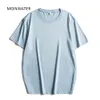 MOINWATER Frauen Neue Feste T-shirts Farben 100% Baumwolle Casual T-shirts Dame Basis Tees Weibliche Streetwear Tops MT20075 Y0508