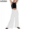 女性のジャンプスーツロンパース女性ビンテージビーチオーバーオール2021 Vonda Playsuit夏休みカジュアル緩いズボンズボンPantalon 5xL