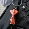 Keychains Valentine's Day Heart Shape Tassel Keychain Key Holder Metal Car Keyring Charm Bag Pendant Gift Jewelry For Lover