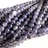 Veemake Iolite Steinheilite Cordierite DIY Necklace Bracelet Earrings Natural Crystal Round Loose Beads For Jewelry Making 06355