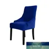 Solid Stretch Velvet Seat Protector Hotel Elastiska Slipcover Möbler Bankett Heminredning Mjukt matstolsskydd Avtagbar