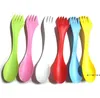 3 in 1 plastic bestek lepel vorkmes bestek set camping gebruiksvoorwerpen spork servies sets-plastic reisgadget platteware-tool lla10411