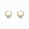 Dangle & Chandelier Fashion Round Tube Zirconia Circle Hoop Earrings Personality Gold Electroplated New Jewelry