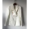 Hoge kwaliteit Mode Star Style Designer Blazer Dames Gold Buttons Double Breasted Plus Size S-5XL 211006