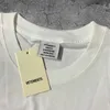 Vetements t Shirt Erkek Kadın Kısa Kollu Büyük Tag Hip Hop Gevşek Nakış Vetementleri Tees Siyah Beyaz Tişörtler Üst Tees X0726