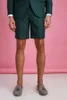 Повседневные летние зеленые свадебные смокинги, пляжные костюмы для мужчин, короткая одежда для жениха, пиджак для официального ужина, выпускного вечера, мужские пиджаки331m