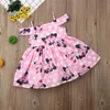 夏の女の赤ちゃん服新生児幼児の綿プリント半袖ドレス衣装Q0716